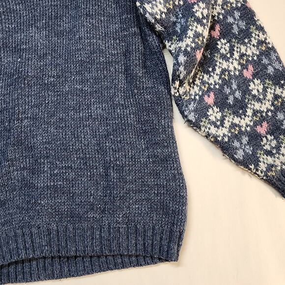 Vintage Heartworks 3D Knit Sweater Girls 4T Dog Hearts Roll Neck Twee Retro 80s - Picture 9 of 11
